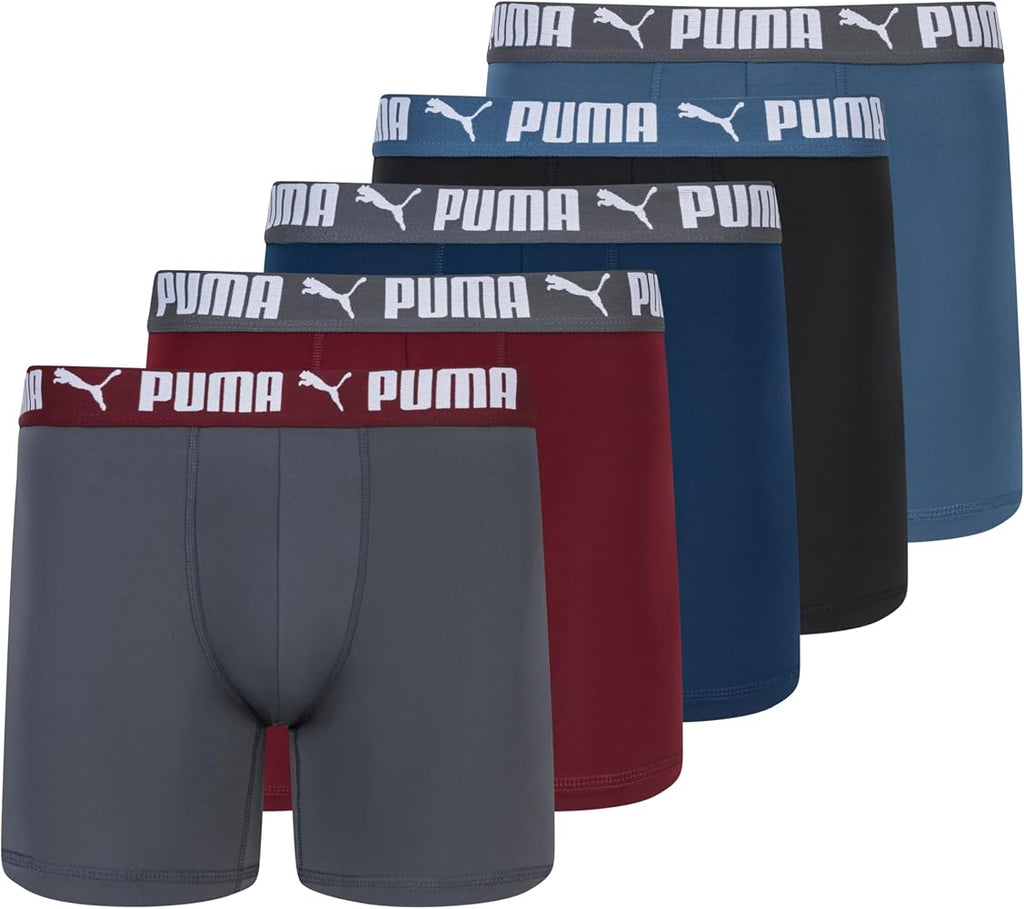 PUMA Men's 5 Pack Performance Boxer Briefs